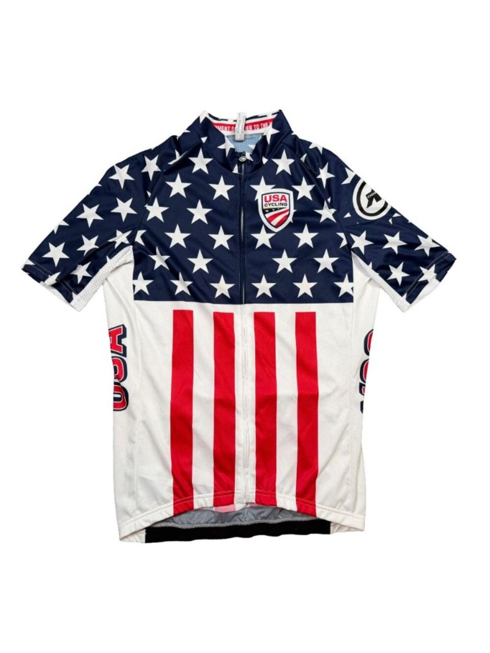 Assos Team USA Cycling Jersey Mens XL Stars Stripes Full Zip Short Sleeve